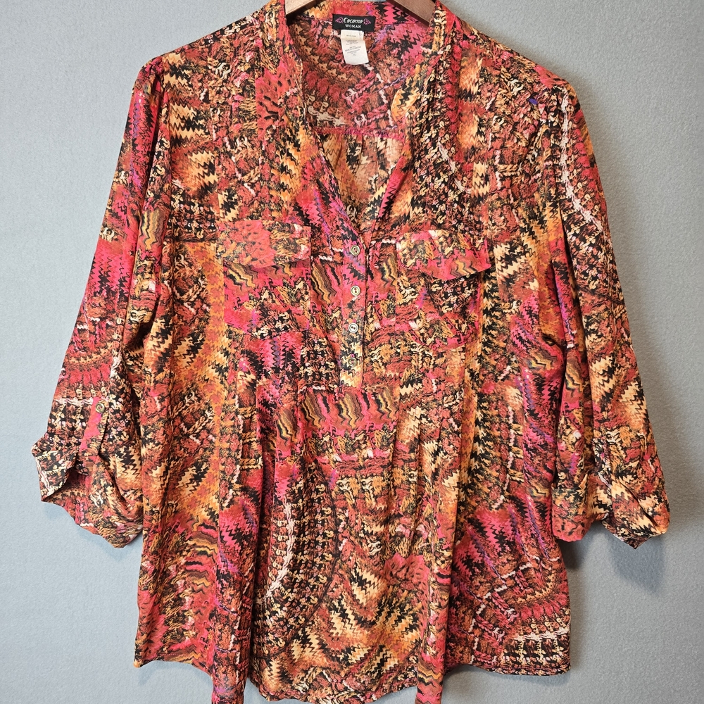 Cocomo Multicolor Women's Top Plus Size 1X